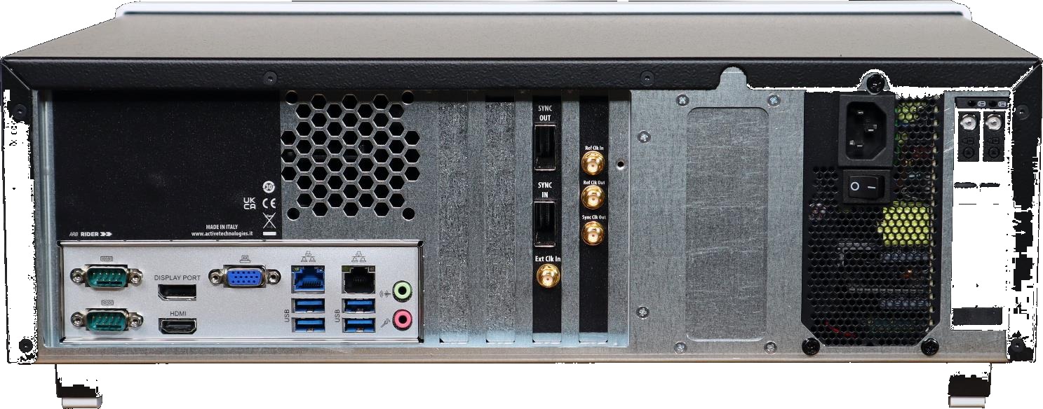 Rear panel of the Model 686 showing the Sync OUT and Sync IN connectors