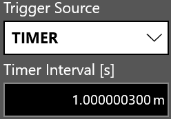 Trigger Source set to TIMER with a Timer Interval field