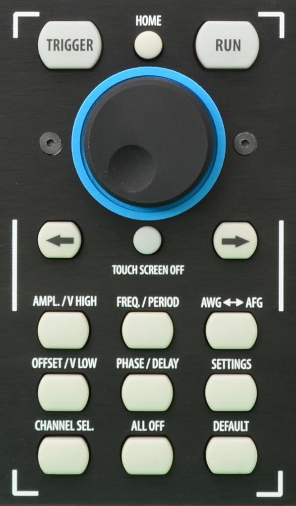 Soft keyboard and rotary knob area of the Model 686 front panel.