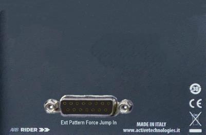Ext Pattern Force Jump In 15-pin D-Sub connector on the rear panel.