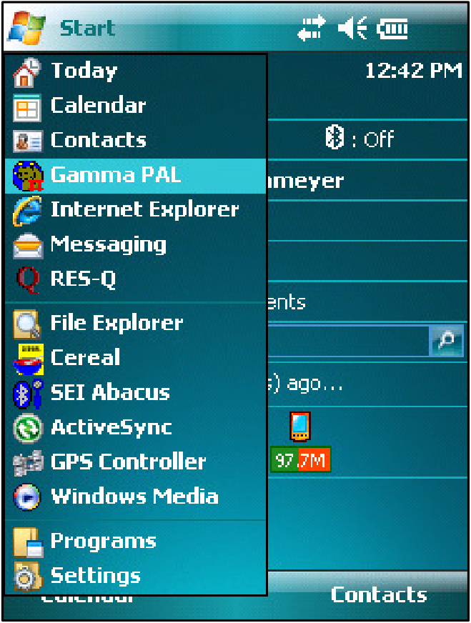 Nomad Start menu with application list, including the Food-SSAFE launcher.