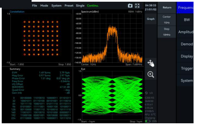 SpecICX-gen3 screenshot: Digital Demodulation mode.