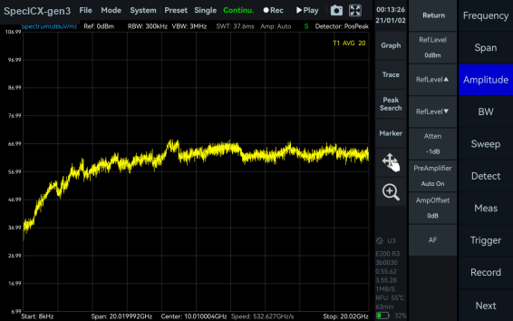 SpecICX-gen3 screenshot: Antenna Factor